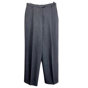 MaxMara Gray High Rise Straight Leg Virgin Wool Trousers